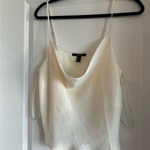 Cream silky tank top